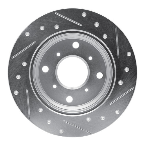 R1 86-96 Acura Legend Rear Left Drilled & Slotted Silver Brake Rotor