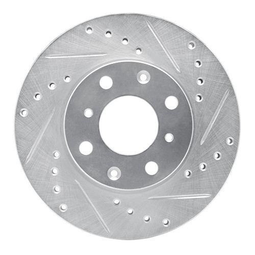 R1 86-91 Acura Integra Front Right Drilled & Slotted Silver Brake Rotor