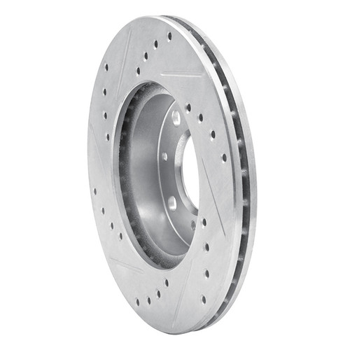 R1 86-91 Acura Integra Front Right Drilled & Slotted Silver Brake Rotor