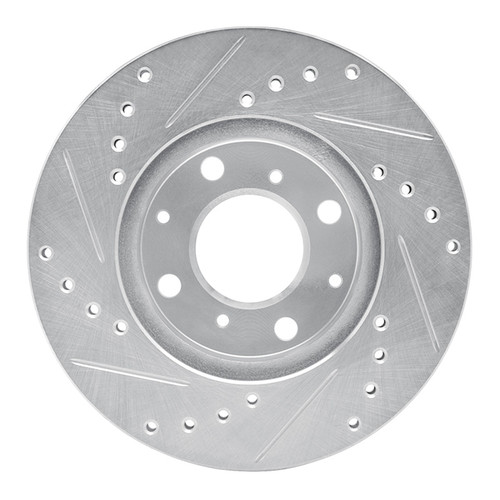 R1 86-91 Acura Integra Front Right Drilled & Slotted Silver Brake Rotor