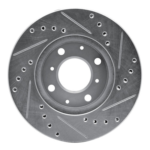 R1 86-91 Acura Integra Front Left Drilled & Slotted Silver Brake Rotor