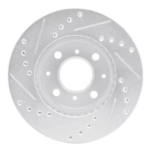R1 84-90 Honda Prelude Front Right Drilled & Slotted Silver Brake Rotor