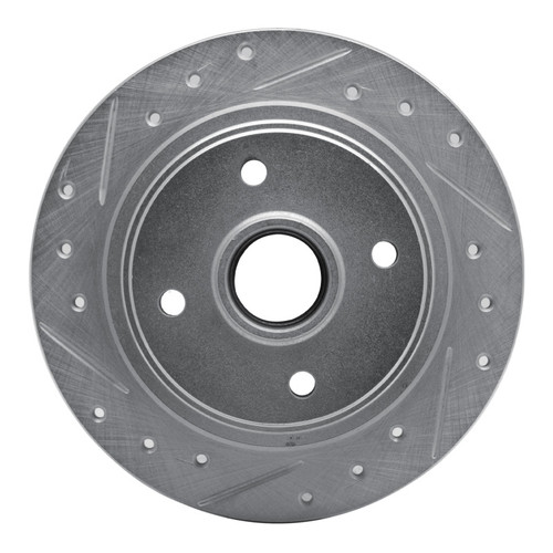 R1 84-87 Honda Prelude Rear Left Drilled & Slotted Silver Brake Rotor