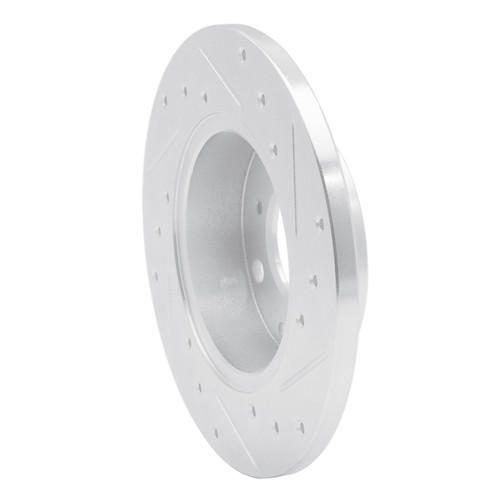 R1 84-87 Honda Civic Hatchback Front Left Drilled & Slotted Silver Brake Rotor