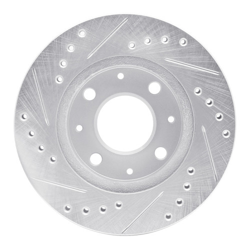 R1 84-06 Honda Insight Front Right Drilled & Slotted Silver Brake Rotor