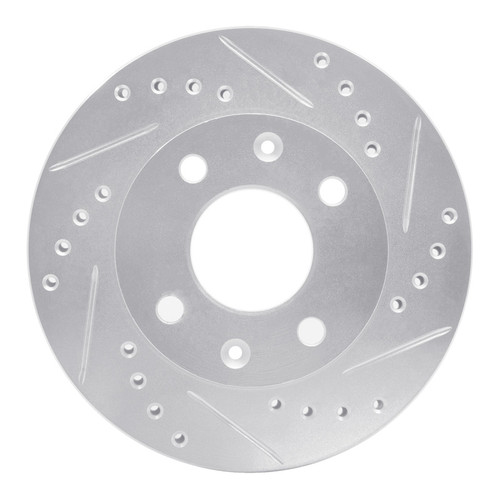 R1 83-87 Honda Prelude Front Right Drilled & Slotted Silver Brake Rotor