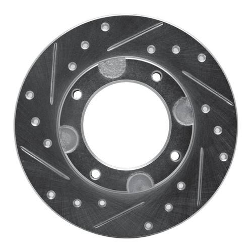 R1 76-81 Honda Accord Hatchback Front Left Drilled & Slotted Silver Brake Rotor