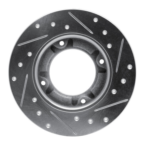 R1 76-81 Honda Accord Hatchback Front Left Drilled & Slotted Silver Brake Rotor