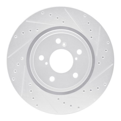 R1 17-20 Acura MDX Front Right Drilled & Slotted Silver Brake Rotor