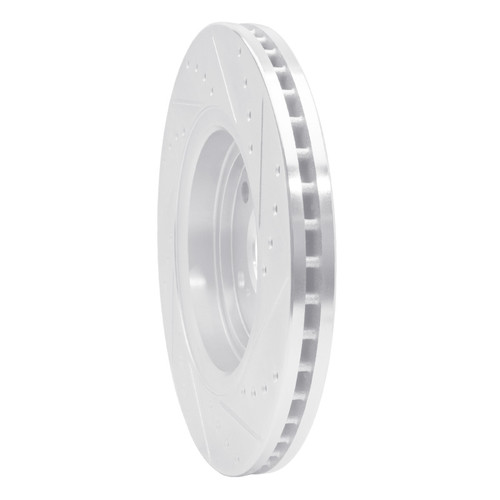 R1 17-20 Acura MDX Front Right Drilled & Slotted Silver Brake Rotor