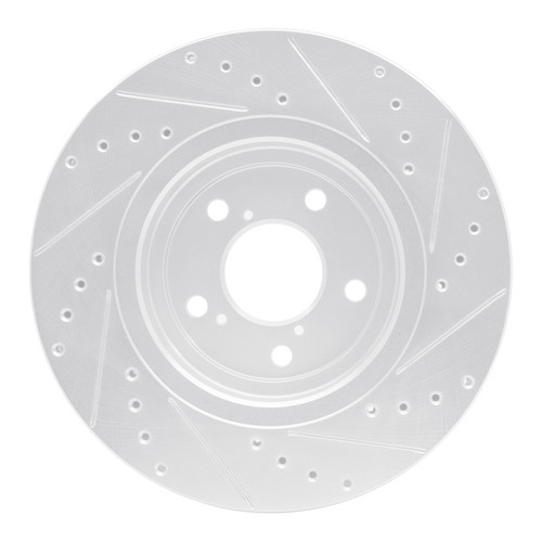 R1 17-20 Acura MDX Front Right Drilled & Slotted Silver Brake Rotor