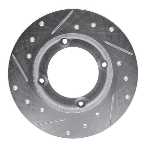 R1 73-79 Honda Civic Wagon Front Right Drilled & Slotted Silver Brake Rotor