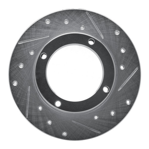 R1 73-79 Honda Civic Wagon Front Right Drilled & Slotted Silver Brake Rotor