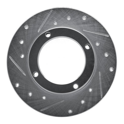 R1 73-79 Honda Civic Hatchback Front Left Drilled & Slotted Silver Brake Rotor