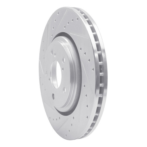 R1 17-20 Acura MDX Front Left Drilled & Slotted Silver Brake Rotor