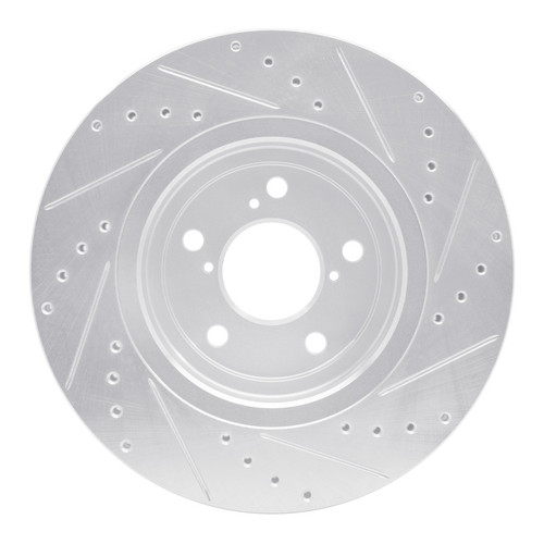 R1 17-20 Acura MDX Front Left Drilled & Slotted Silver Brake Rotor