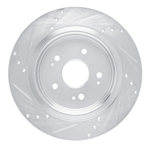 R1 15-25 Acura ADX Rear Right Drilled & Slotted Silver Brake Rotor