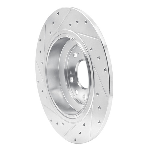 R1 09-14 Acura TL Rear Right Drilled & Slotted Silver Brake Rotor