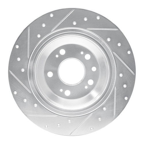R1 09-14 Acura TL Rear Right Drilled & Slotted Silver Brake Rotor
