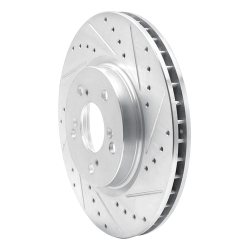 R1 05-12 Acura RL Front Right Drilled & Slotted Silver Brake Rotor