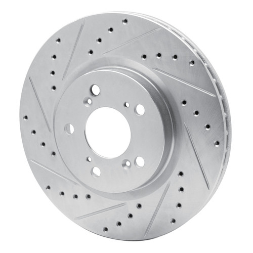 R1 05-12 Acura RL Front Left Drilled & Slotted Silver Brake Rotor