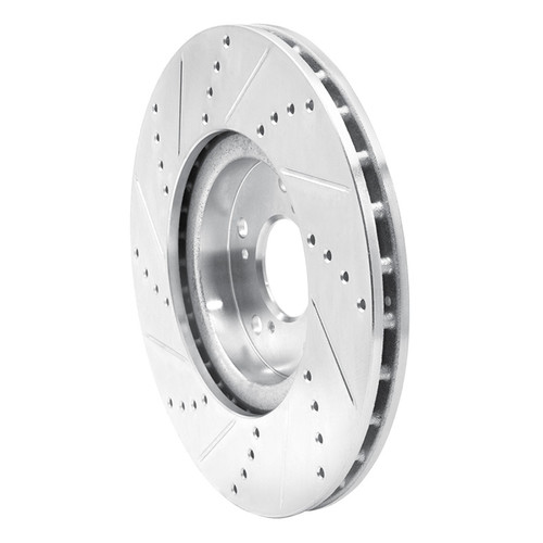 R1 04-08 Acura TL Front Right Drilled & Slotted Silver Brake Rotor