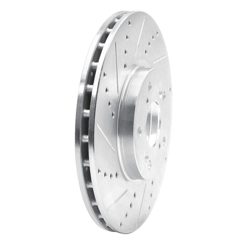 R1 04-08 Acura TL Front Left Drilled & Slotted Silver Brake Rotor