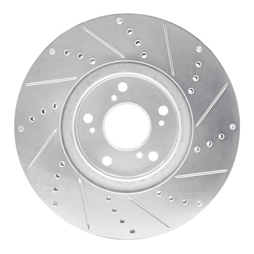 R1 04-08 Acura TL Front Left Drilled & Slotted Silver Brake Rotor