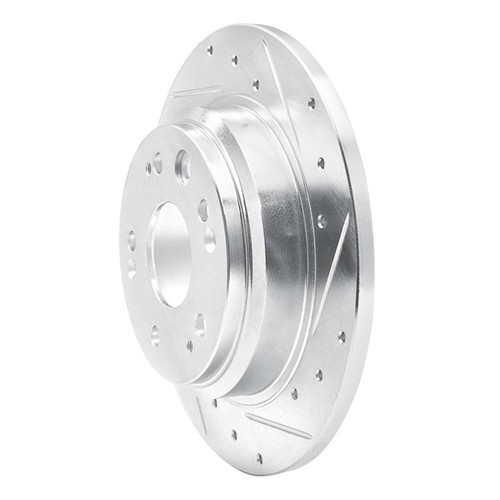 R1 02-04 Acura RL Rear Right Drilled & Slotted Silver Brake Rotor