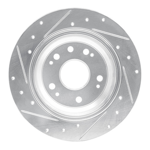 R1 02-04 Acura RL Rear Right Drilled & Slotted Silver Brake Rotor