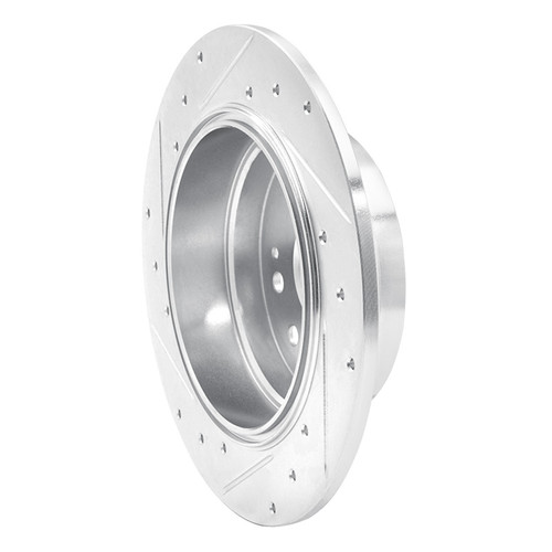 R1 01-03 Acura CL Rear Right Drilled & Slotted Silver Brake Rotor