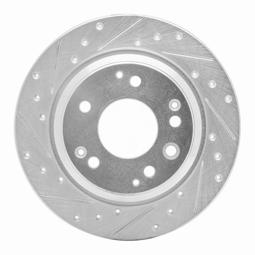 R1 99-01 Acura RL Rear Left Drilled & Slotted Silver Brake Rotor
