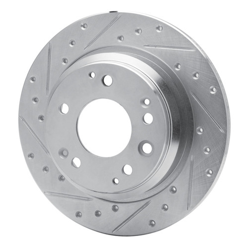 R1 99-01 Acura RL Rear Left Drilled & Slotted Silver Brake Rotor