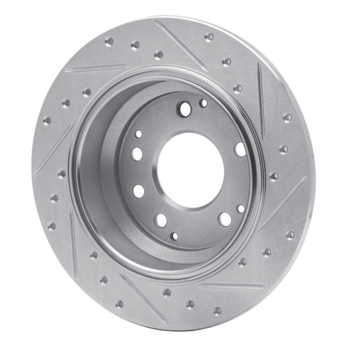R1 99-01 Acura RL Rear Left Drilled & Slotted Silver Brake Rotor
