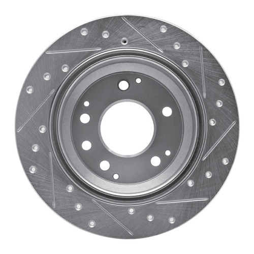 R1 99-01 Acura RL Rear Left Drilled & Slotted Silver Brake Rotor