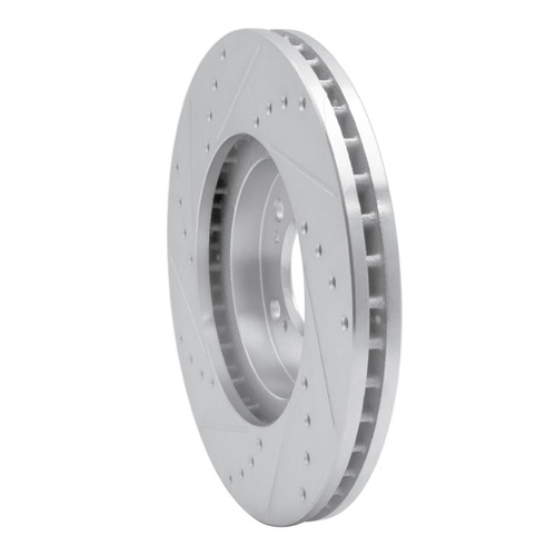 R1 99-04 Acura RL Front Right Drilled & Slotted Silver Brake Rotor