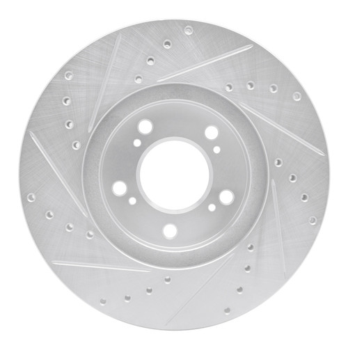 R1 99-04 Acura RL Front Right Drilled & Slotted Silver Brake Rotor