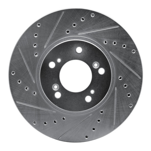 R1 99-04 Acura RL Front Left Drilled & Slotted Silver Brake Rotor