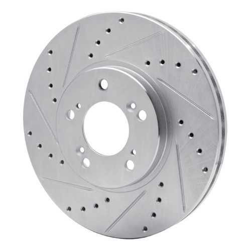 R1 99-04 Acura RL Front Left Drilled & Slotted Silver Brake Rotor