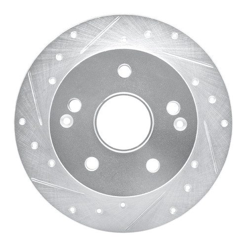 R1 96-98 Acura TL Rear Left Drilled & Slotted Silver Brake Rotor