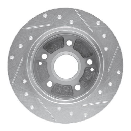 R1 96-98 Acura TL Rear Left Drilled & Slotted Silver Brake Rotor