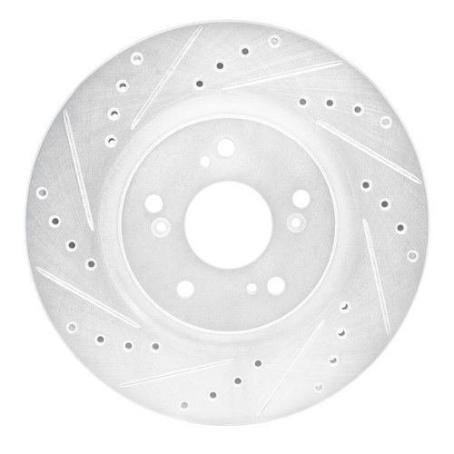 R1 97-05 Acura NSX Rear Left Drilled & Slotted Silver Brake Rotor