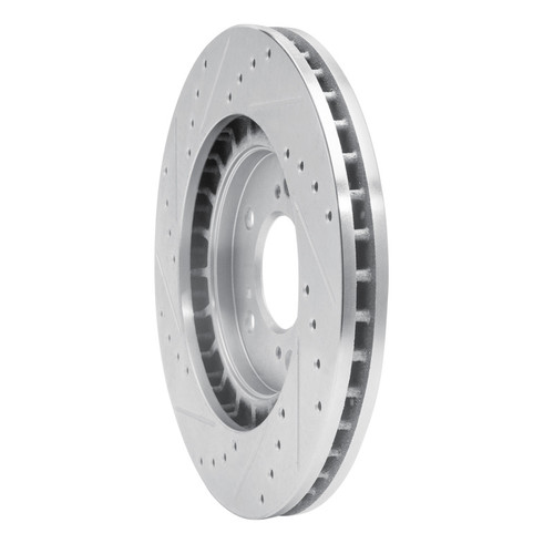 R1 97-05 Acura NSX Front Right Drilled & Slotted Silver Brake Rotor