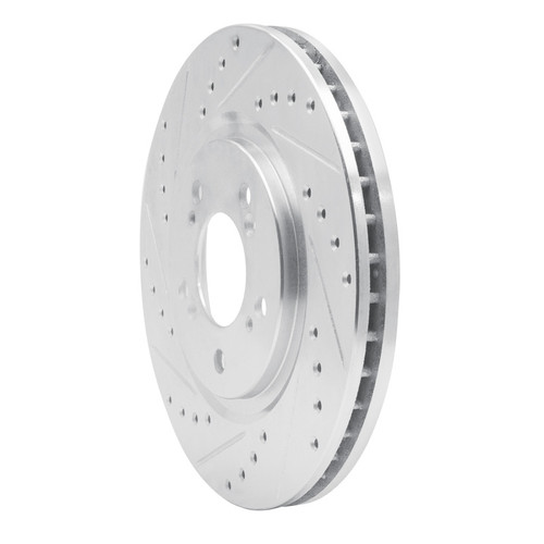 R1 97-05 Acura NSX Front Left Drilled & Slotted Silver Brake Rotor