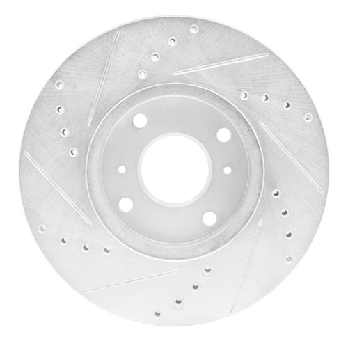 R1 98-99 Acura CL Front Right Drilled & Slotted Silver Brake Rotor