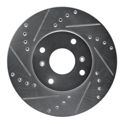R1 98-99 Acura CL Front Left Drilled & Slotted Silver Brake Rotor