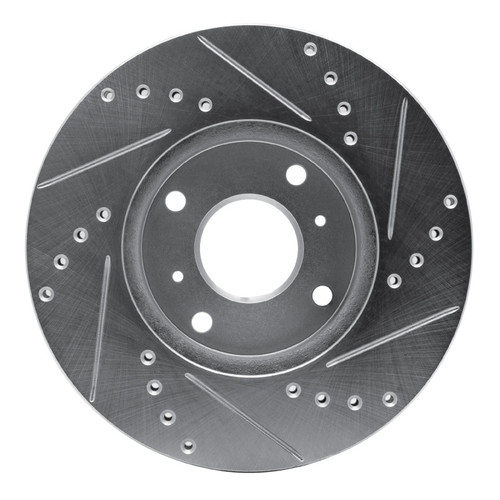 R1 98-99 Acura CL Front Left Drilled & Slotted Silver Brake Rotor