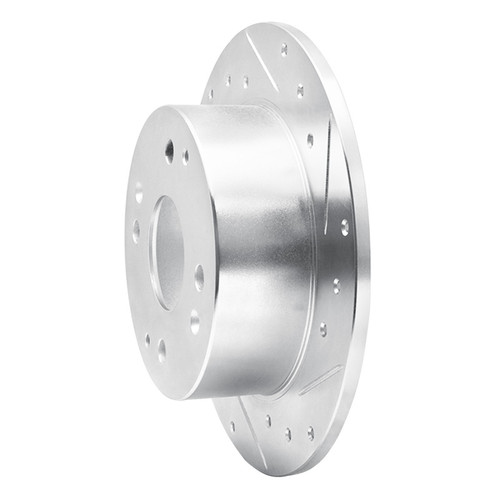 R1 95-98 Acura TL Rear Right Drilled & Slotted Silver Brake Rotor