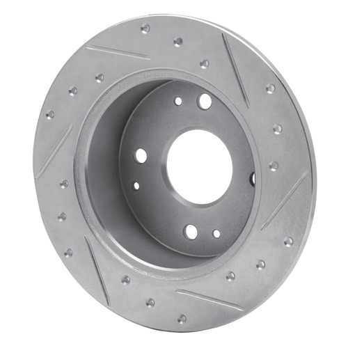 R1 95-98 Acura TL Rear Left Drilled & Slotted Silver Brake Rotor