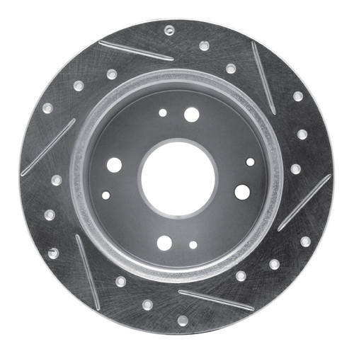 R1 95-98 Acura TL Rear Left Drilled & Slotted Silver Brake Rotor